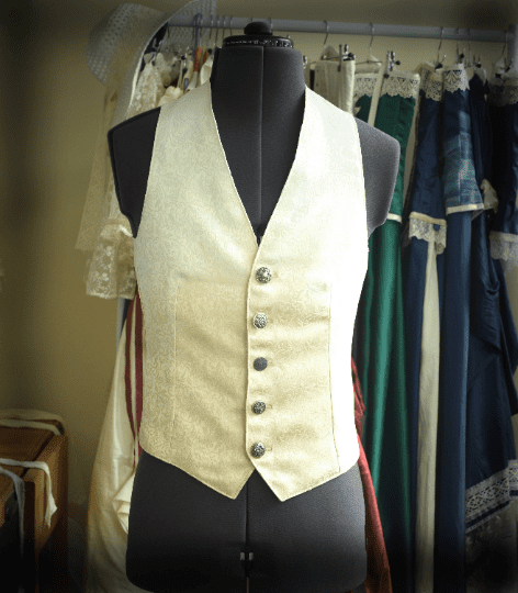Ivory brocade steampunk Custom made mens waistcoat, bridal coordinates