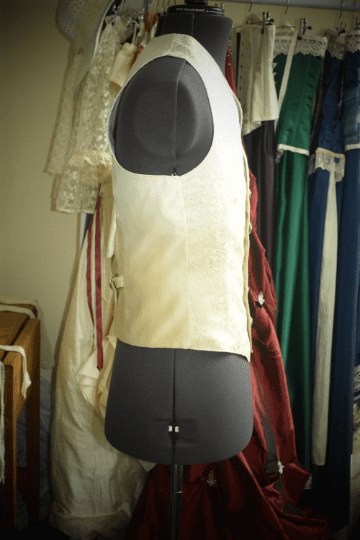 Ivory brocade steampunk Custom made mens waistcoat, bridal coordinates - Image 2