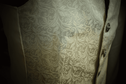 Ivory brocade steampunk Custom made mens waistcoat, bridal coordinates - Image 5