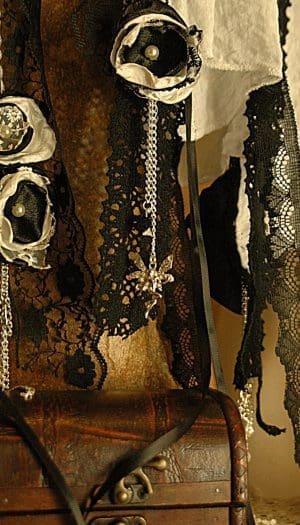 black and white embellished pashmina wrap