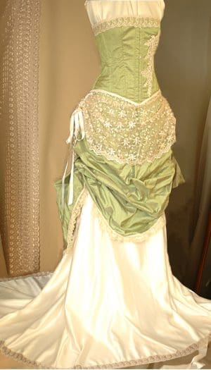 Juliet in sage green with ivory