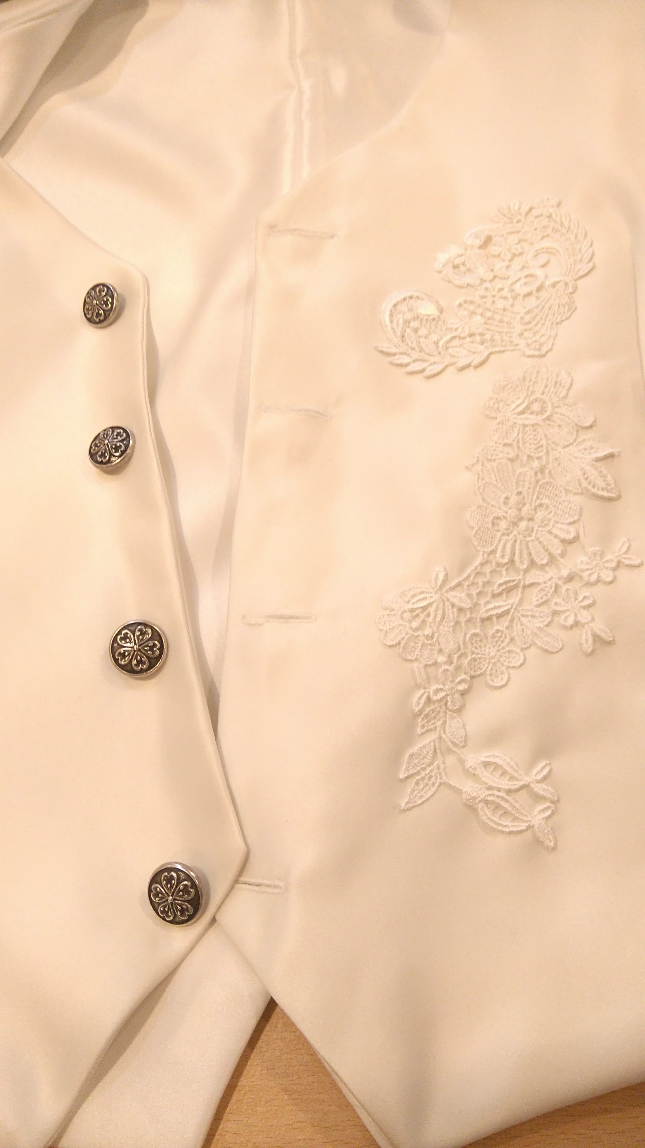 Ivory embellished Custom made mens waistcoat, bridal coordinates - Image 3