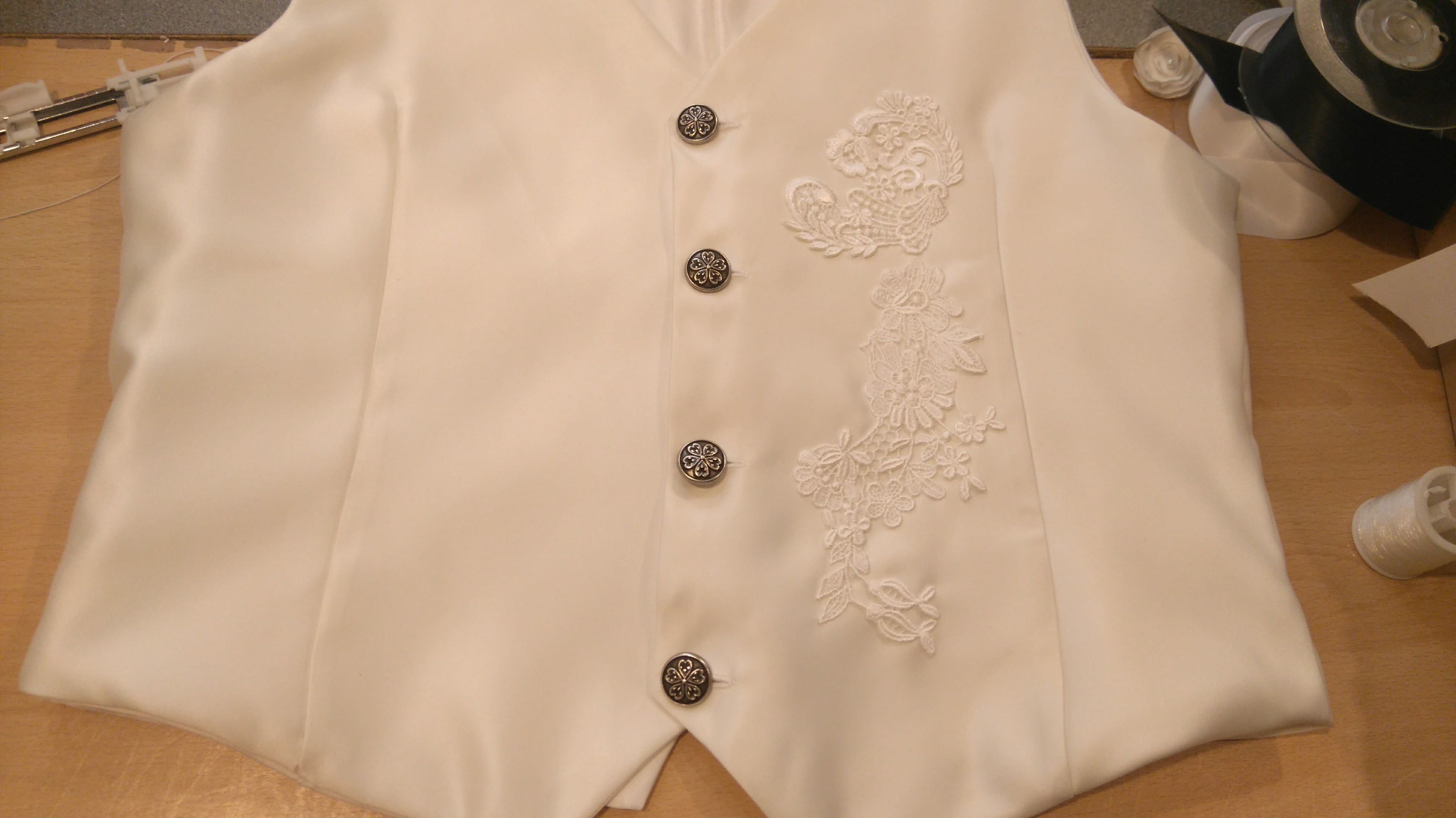 Ivory embellished Custom made mens waistcoat, bridal coordinates