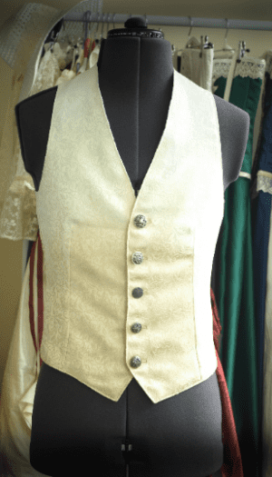 Ivory brocade steampunk Custom made mens waistcoat, bridal coordinates